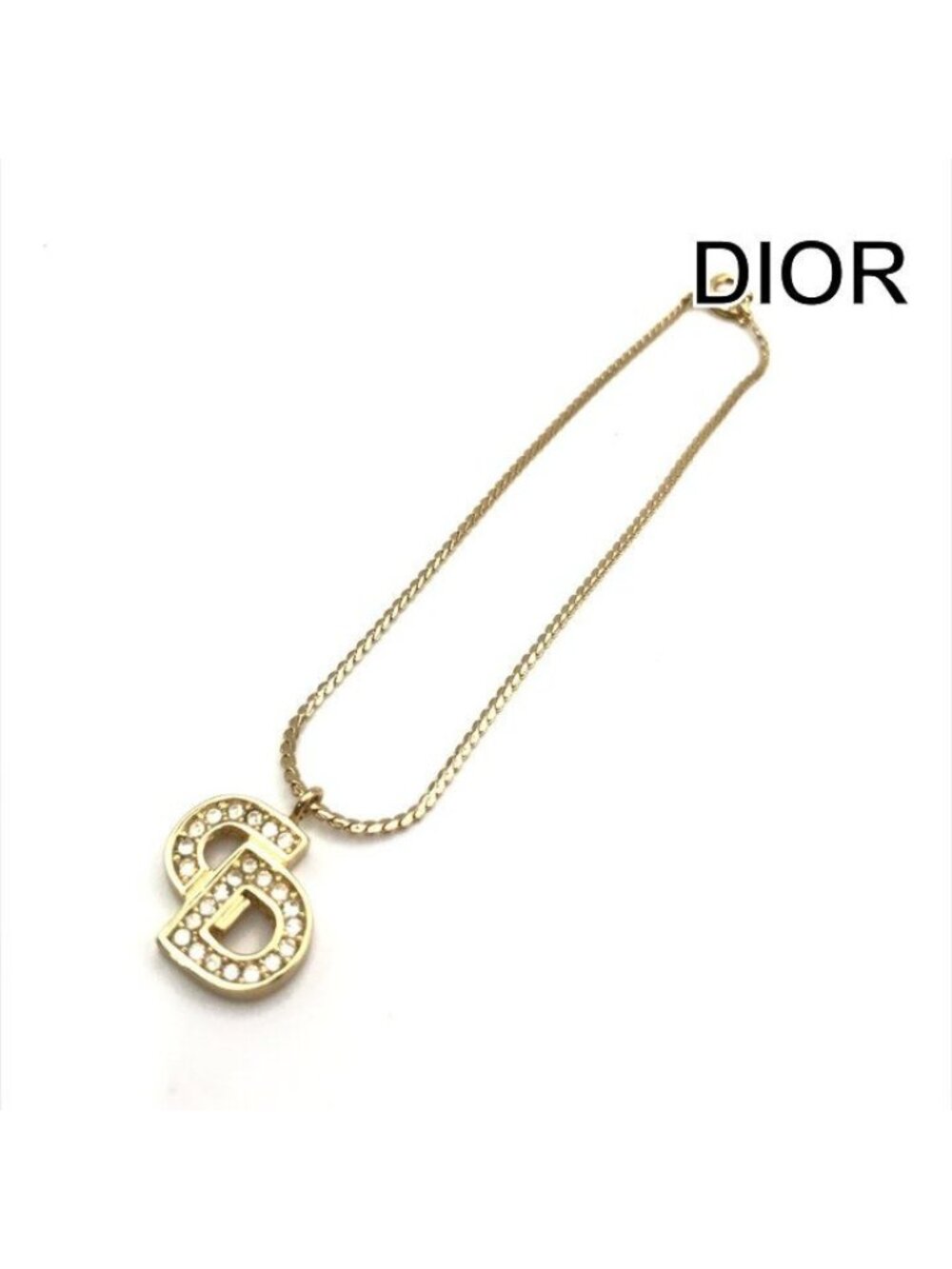 Dior CD Logo Rhinestone Bracelet Gold